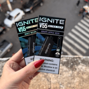 Pod Descartável Ignite V55 com 5.500 puffs e sabor consistente. Autonomia longa, design compacto e vapor suave—compre agora e aproveite entrega rápida.